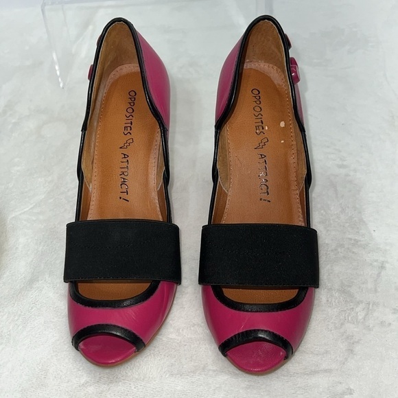 Opposites attract Spencer pink and black slip on heels. Size 6.5. EUC. - Picture 3 of 9
